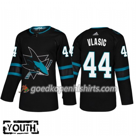 San Jose Sharks Marc-Edouard Vlasic 44 Adidas 2018-2019 Alternate Authentic Shirt - Kinderen